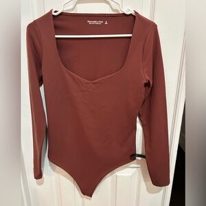 Abercrombie & Fitch Soft A&F Collection Long Sleeve Bodysuit - Brown M